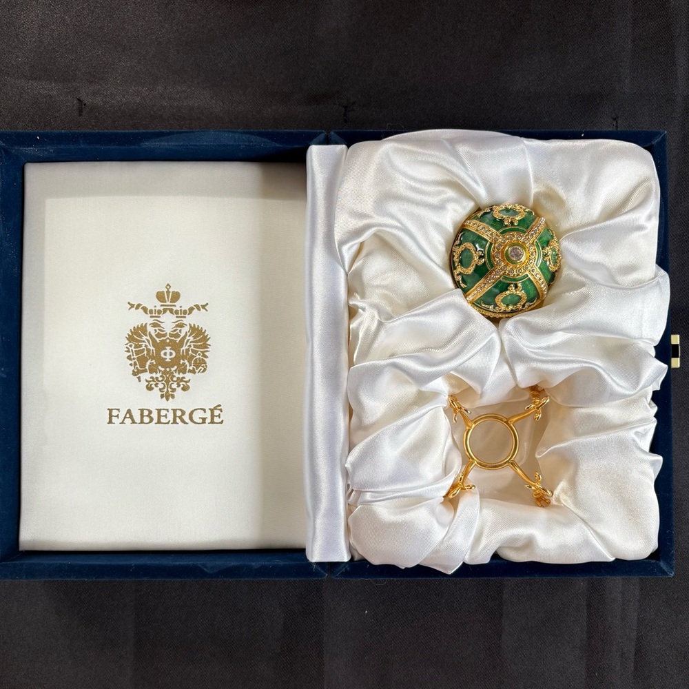 Fabergé Rosebud Egg Necklace Set w/ Box & COA